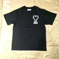 AMI刺繍 半袖 Tシャツ ブラック 男女兼用 S