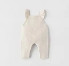 ZARAニット刺繍編みオーバーオール