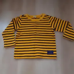 長袖ストライプカットソー（黄色・紺）
