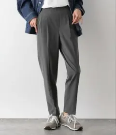 グローバルワーク　ウツクシルエットテーパードパンツtall　グレー