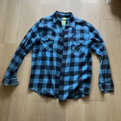 【SWAGGER】青黒チェック Lサイズ 長袖ネルシャツのサムネイル