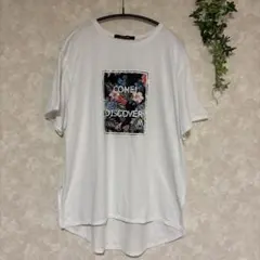 VENCE EXCHANGE ボタニカル柄 Tシャツ ホワイトのサムネイル