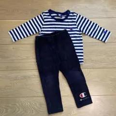 Champion ストライプ長袖Ｔシャツ・パンツセット