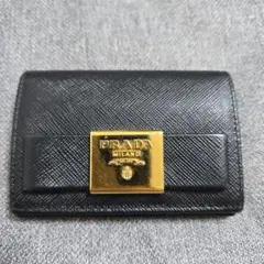 PRADA ブラック レザー パスケース