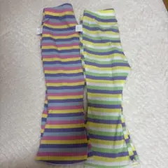 カラフルストライプフレアパンツ
