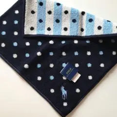POLO RALPH LAUREN　タオルハンカチ　ドット　ネイビー　新品
