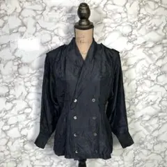 Pinky&Dianne （男） 100%絲綢夾克襯衫 雙排釦 黑色