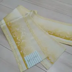 新品☆長尺！グラデーション黄金色花唐草柄　半幅帯 4m