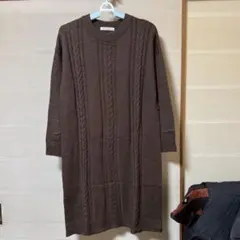 chocolat fine ケーブル編みロングニットワンピース