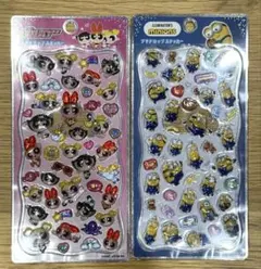 ミニオンズ　パワーパフガールズ　プチドロップステッカー　セット