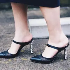 ✨美品✨AMERI VINTAGEメッシュストラップパンプスハラコヒール24.5のサムネイル