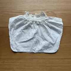 フリル付きホワイトコットンつけ襟