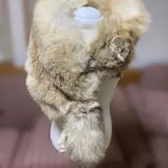 ファー ストール 動物デザイン ベージュ