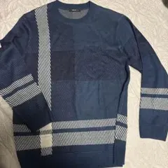 COMME CA ISM チェック柄セーター M