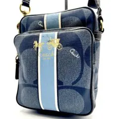 COACH ショルダーバッグ　ヘリテイジ　デニム柄　12581 PVC