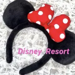 《美品》ディズニーリゾートミニーマウス カチューシャ 赤い水玉　レディース　大人