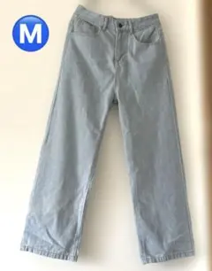 【未使用品】デニムジーンズ ワイドストレート　Mサイズ ライトブルー