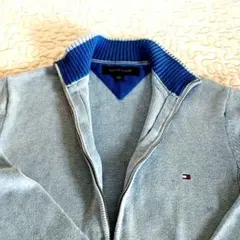 TOMMY HILFIGER ジップアップ カーディガン ライトブルー Sのサムネイル