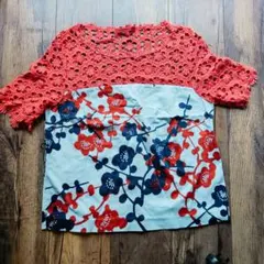 VIVIENNE TAM 花柄レース切替カットソーのサムネイル