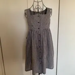 ホコモモラ　チェック柄 ノースリーブ ワンピース
