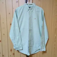 【美品】RalphLauren ラルフローレン　長袖BDシャツ　黄緑