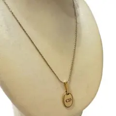 Christian Dior CDロゴ オーバル ネックレス ゴールドカラー