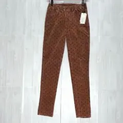 Bourge ブールジュ　ドット柄ベロアスキニーパンツ　未使用　ブラウン　M