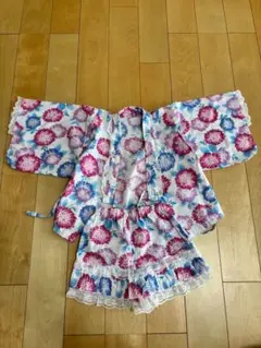 浴衣　甚平　花柄　お祭り　100センチ