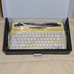 【新品】AJAZZ AF84 レトロタイプライター風キーボード イエロー