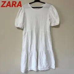 ZARA ザラ ホワイト ティアード 半袖 ワンピース 11-12歳 152㎝