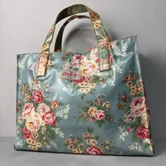 良品✨CathKidston トートバッグ 花柄 ブルー PVCコーティング