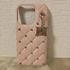 ダーリッチ キルティングiPhoneケース 15Pro ピンク