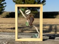 パンダの立体オブジェ 木製フレーム