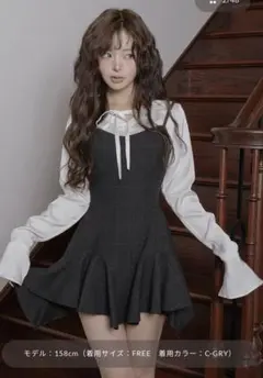 Darich レイヤードランダムヘムチェックミニワンピース　C-GRY FL