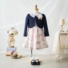 プティマイン　フォーマルワンピース＆ボレロジャケット2点セット薔薇　入卒式七五三