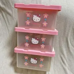 値下げ　当時物　1997年　ハローキティ　収納ケースBOX　平成レトロ　カオハナ セール 当時物 1997年 ハローキティ 収納ケースBOX 平成レトロ