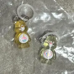 ケアベア クリアマスコットチャーム めじるしアクセサリー 黄色 ガチャガチャ