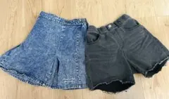 デニムパンツとスカートパンツ★2点セット★ピンクラテ、グローバルワーク150cm