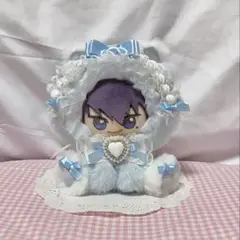 ハンドメイド 着ぐるみ おすわりぬい服 推し活 水色 白色 d493