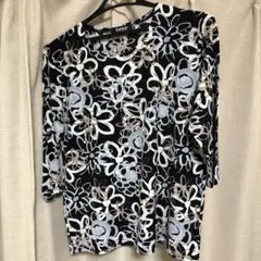 TOYO(？) 花柄 五分袖 Tシャツ