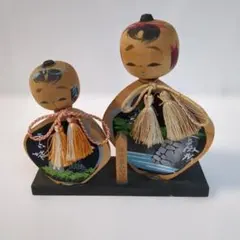 伝統的な木製こけしセット