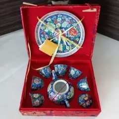ミニ中国茶器セット 花柄 陶器製
