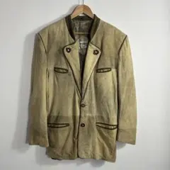 ６L【新品】20万円　上質牛革 美ホワイトアイボリー レザージャケット デニム◎ 6L【新品】20万円 上質牛革 美ホワイトアイボリー レザージャケット