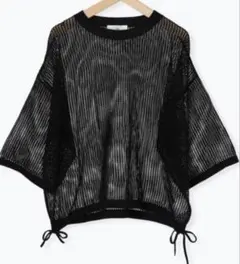 メッシュプルオーバー サマンサモスモス ブルー ブラック
