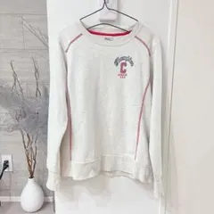상태좋음 챔피언 스웨트 트레이너 대학 로고 레드 스티치 그레이