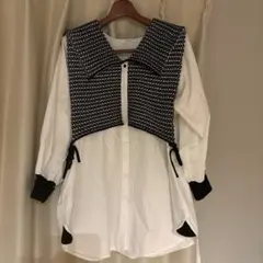 JEANASIS ニットベストレイヤードシャツ