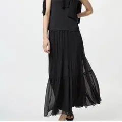 UNIQLO シフォンティアードスカート/丈長め