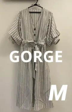 【GORGE】ストライプ シャツワンピース M
