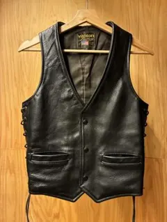 vanson 黒レザーベスト サイズ38 vanson leather バンソン レザー ベスト 38 黒 - メルカリ