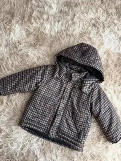 petit main チェック柄ダウンコート